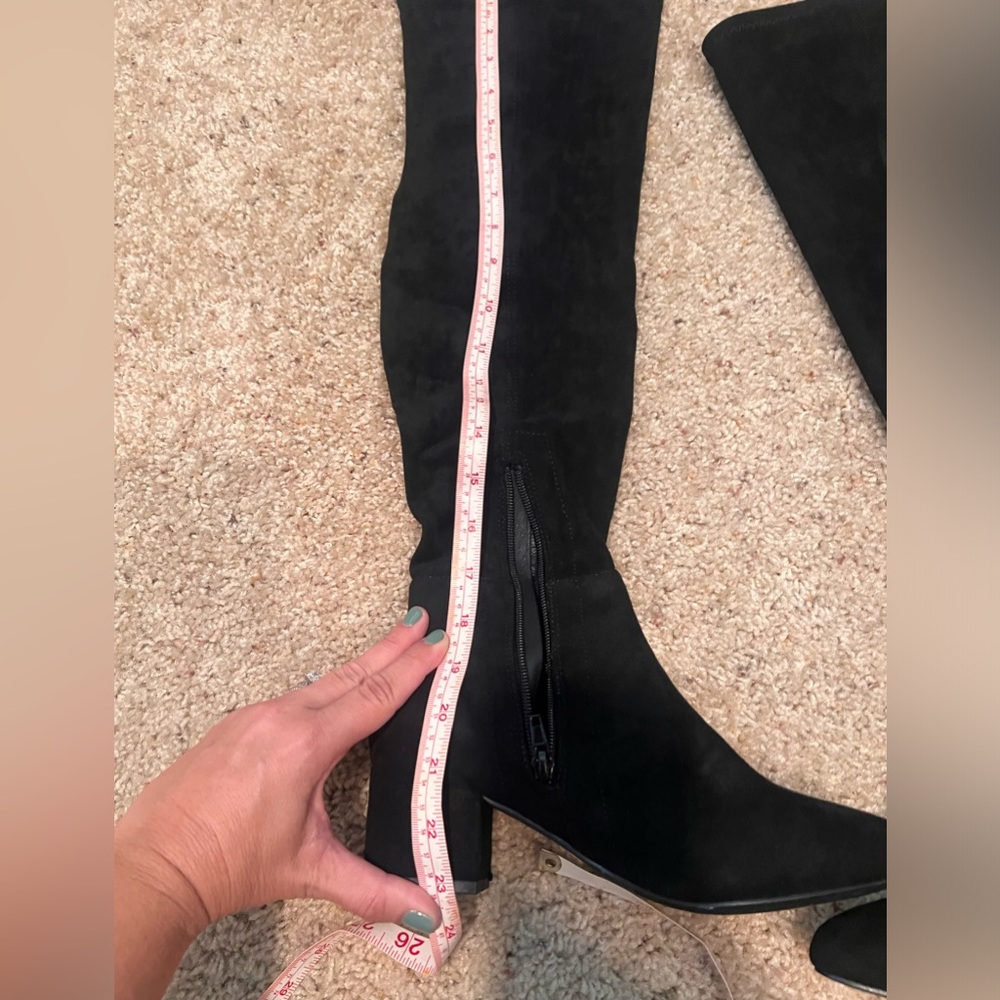 Chase + Chloe Sweet Surprises over the knee black suede boots - Picture 4 of 7